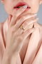 Heliophilia Silver Anillo de Latón Dorado con Piedra de Circón